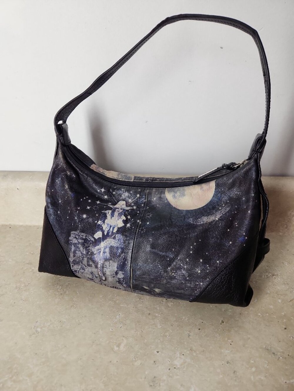 ICON Los Angeles Deb Trotter art Space Cowgirl leather shoulder purse bag Jeon